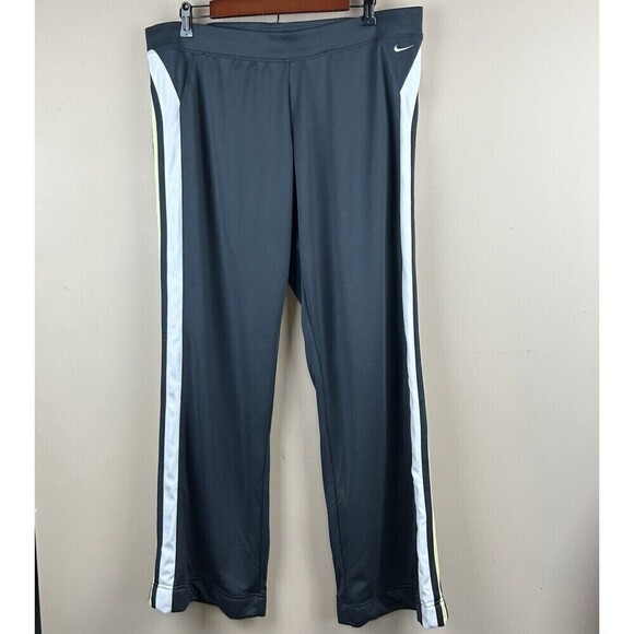 NIKE Women's Retro Y2K Wide Leg Track Pants‎ Gray White Yellow Stripe XL (14-16) - Picture 1 of 10